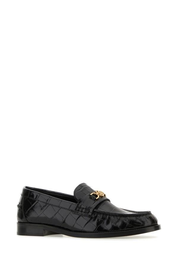 Versace Woman Black Leather Medusa  95 Loafers - 2