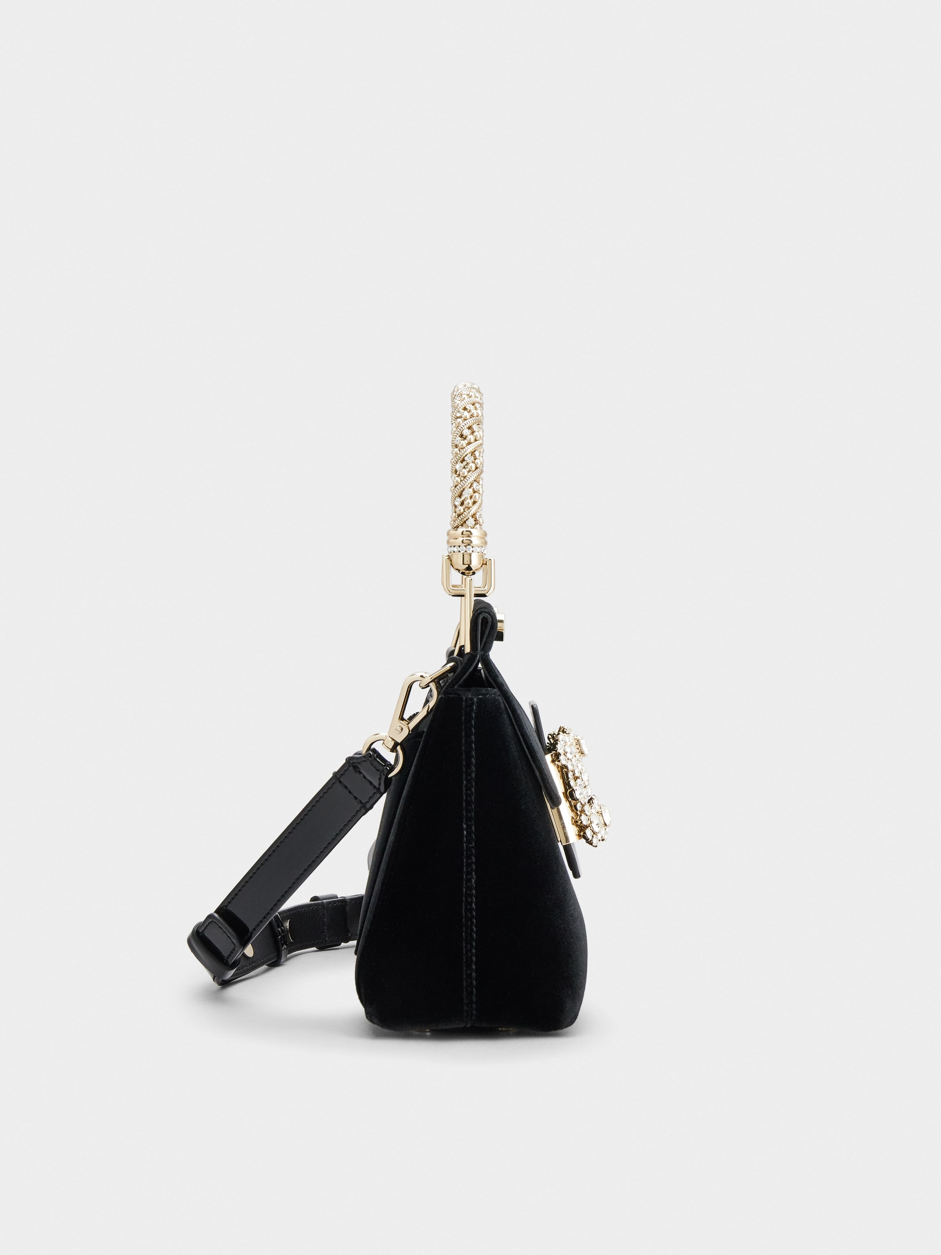 Viv' Flower Strass Jewel Cabas Mini Bag in Velvet - 2