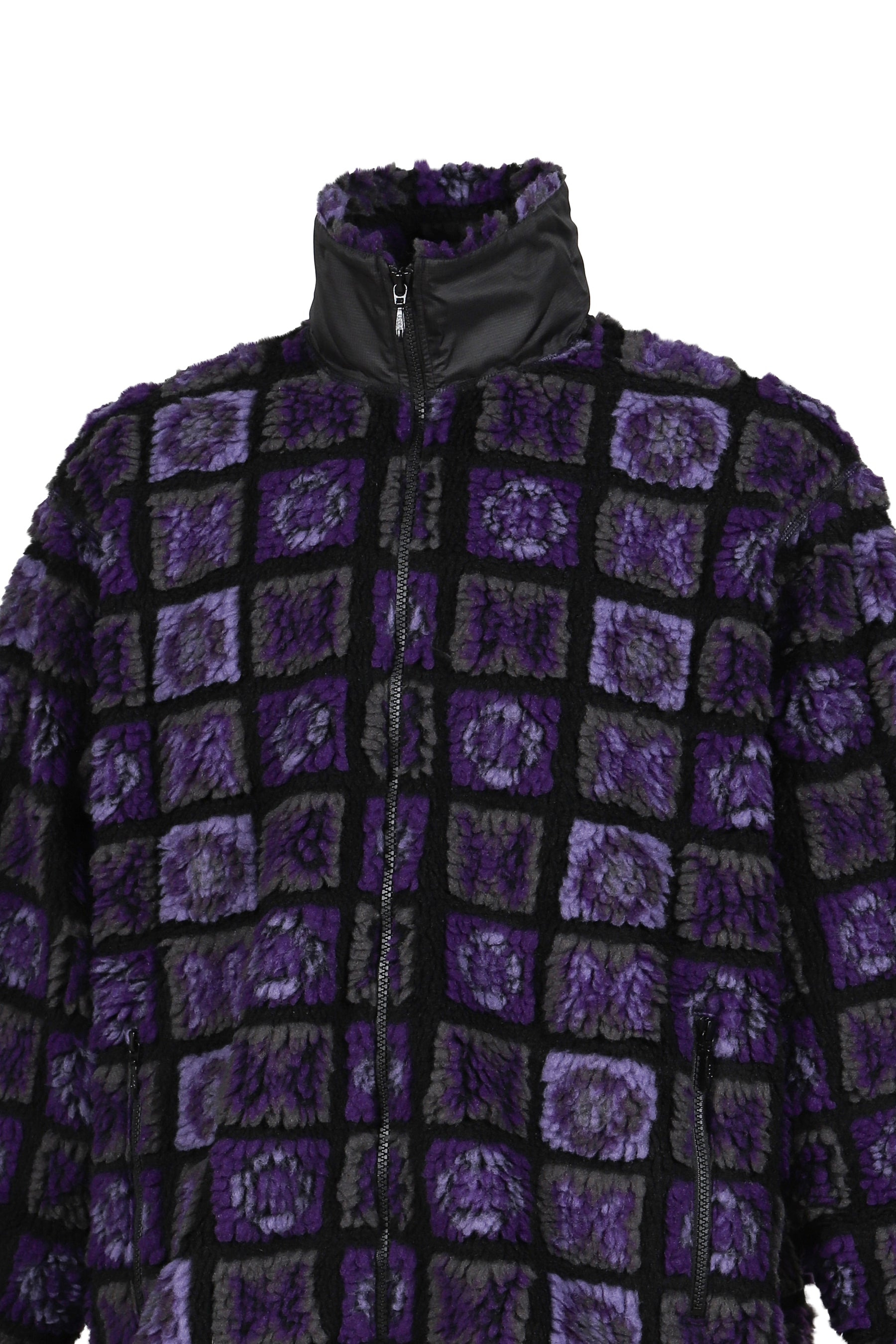 FUR JACKET - PAPILLON PLAID PILE / PUR BLK - 7