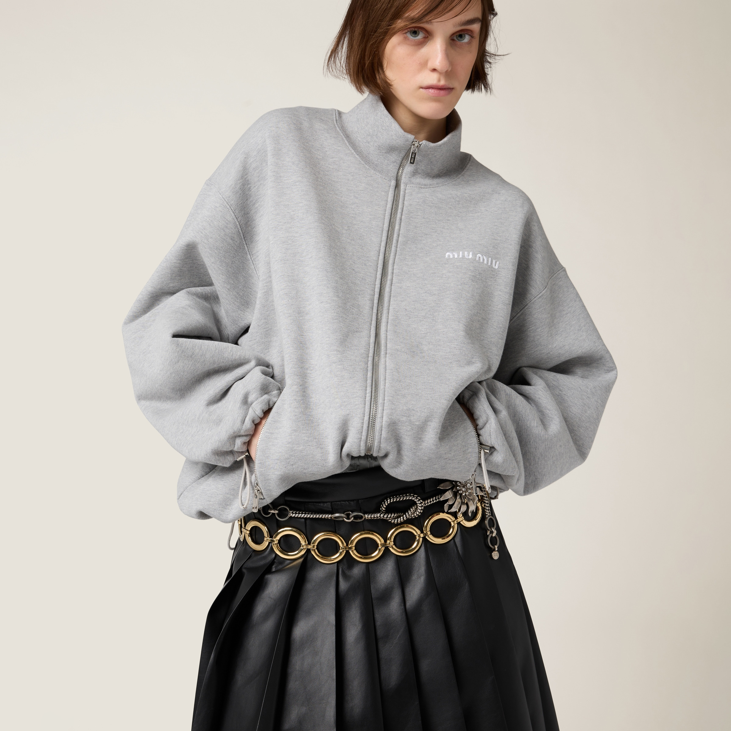 Cotton fleece zipper sweatshirt - 4