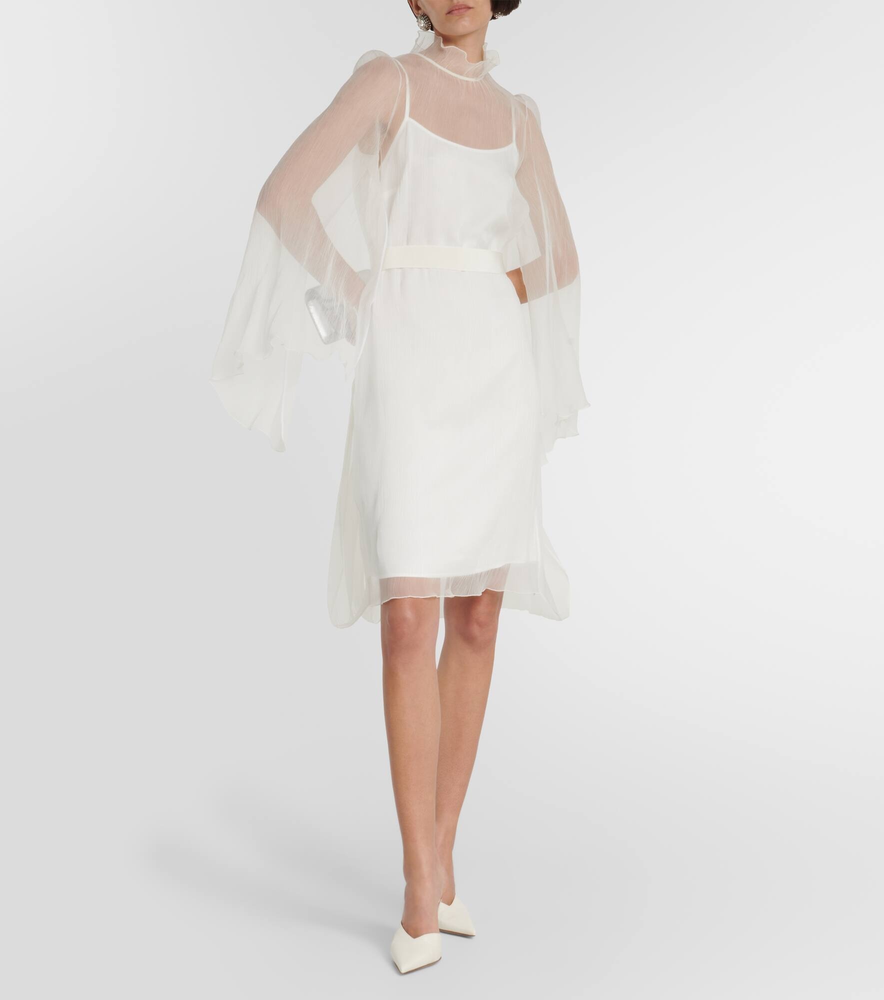 Bridal Alma ruffled silk minidress - 2