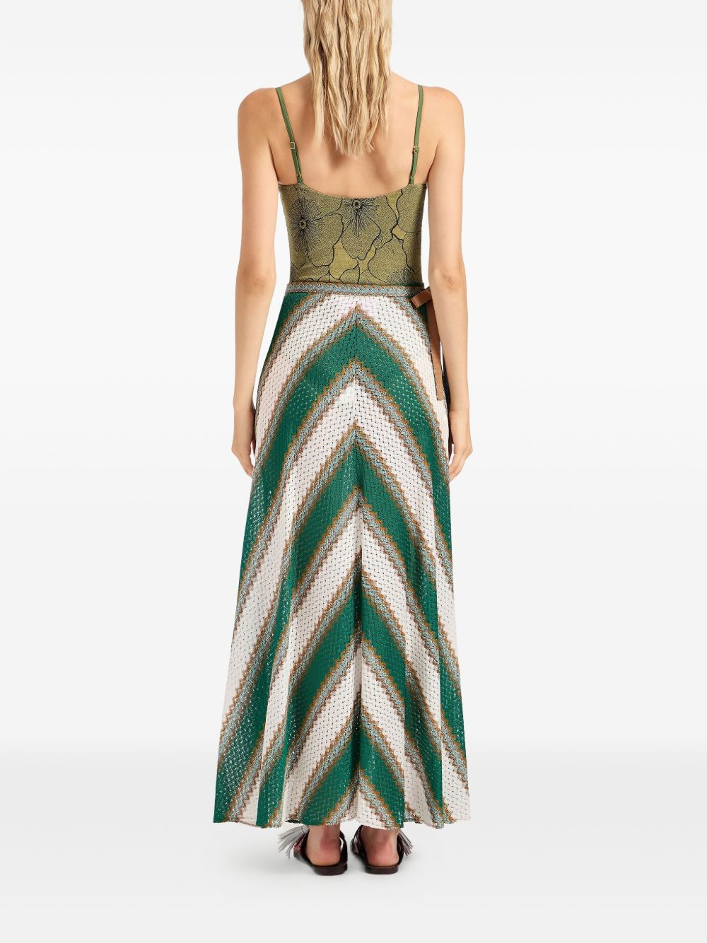 diagonal-stripe maxi skirt - 4