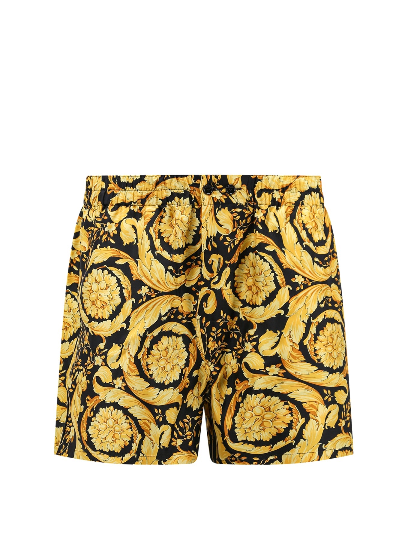 Silk pajama shorts with Barocco print - 1