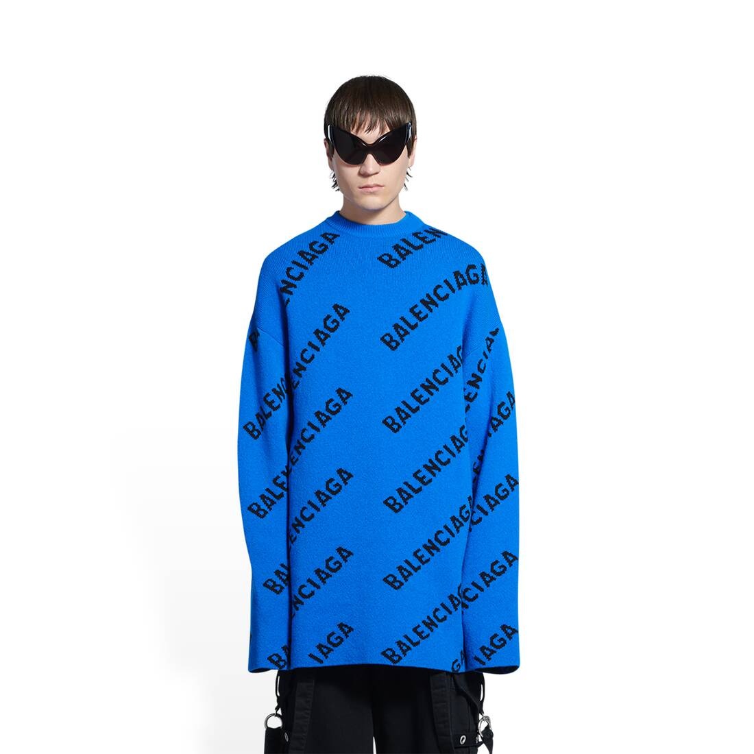 Men's Allover Logo Sweater in Blue - 5