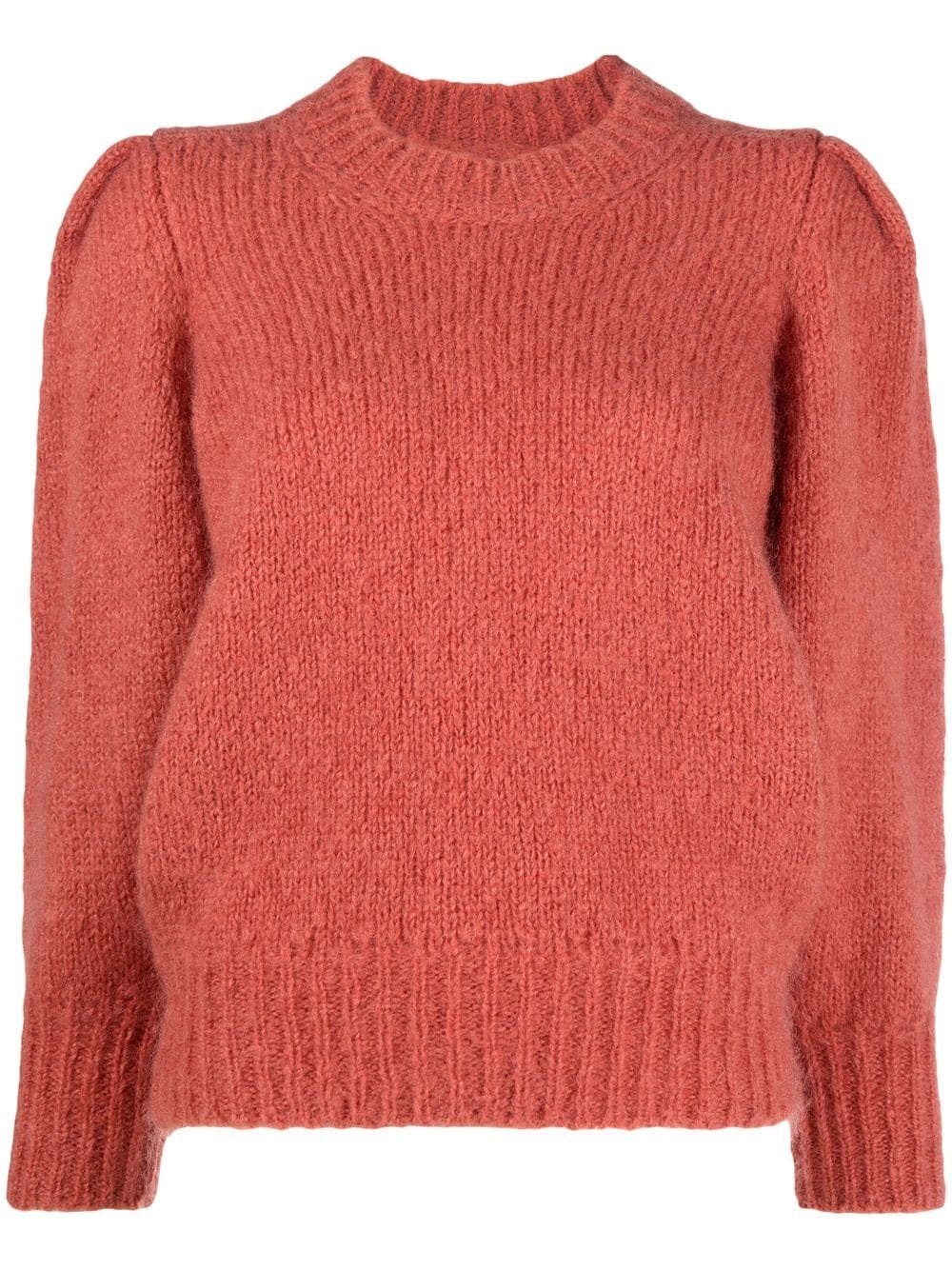 ribbed-trim bell-sleeves jumper - 1