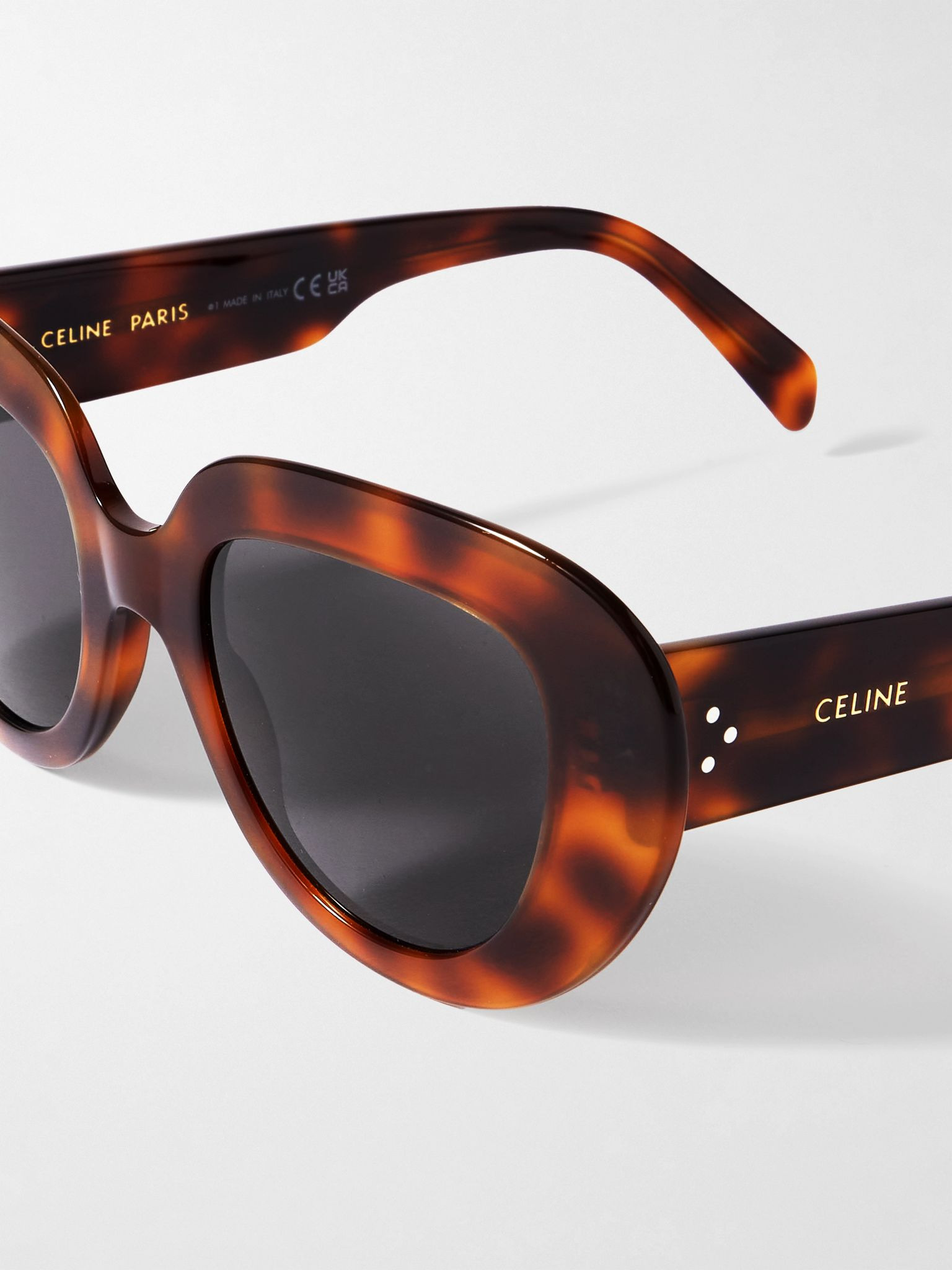 Oversized butterfly-frame tortoiseshell acetate sunglasses Tortoiseshell - 4