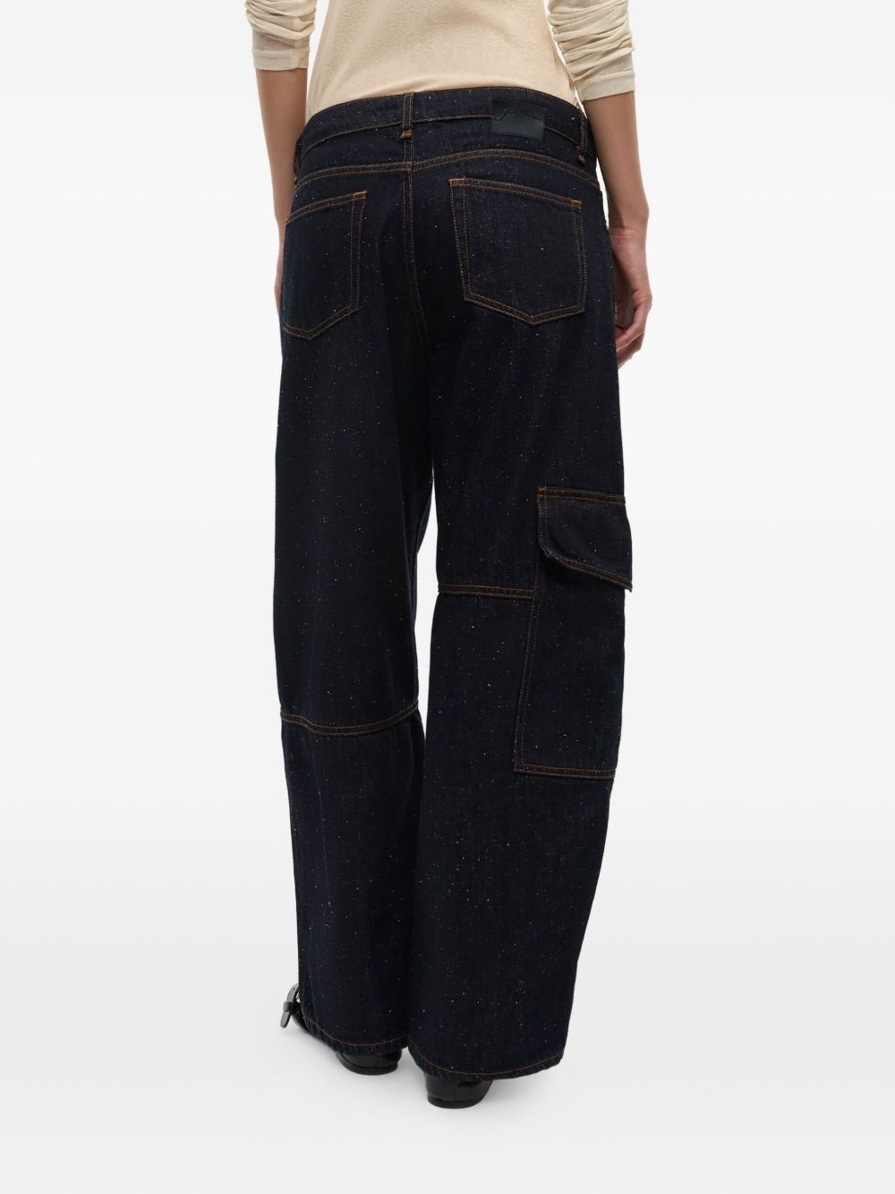checked-panel jeans - 4