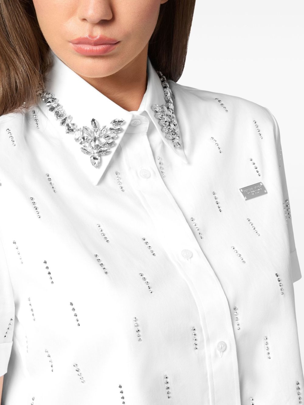 crystal-embellished shirt - 5