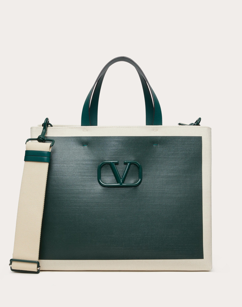 VLOGO SIGNATURE CANVAS SHOPPING BAG 1