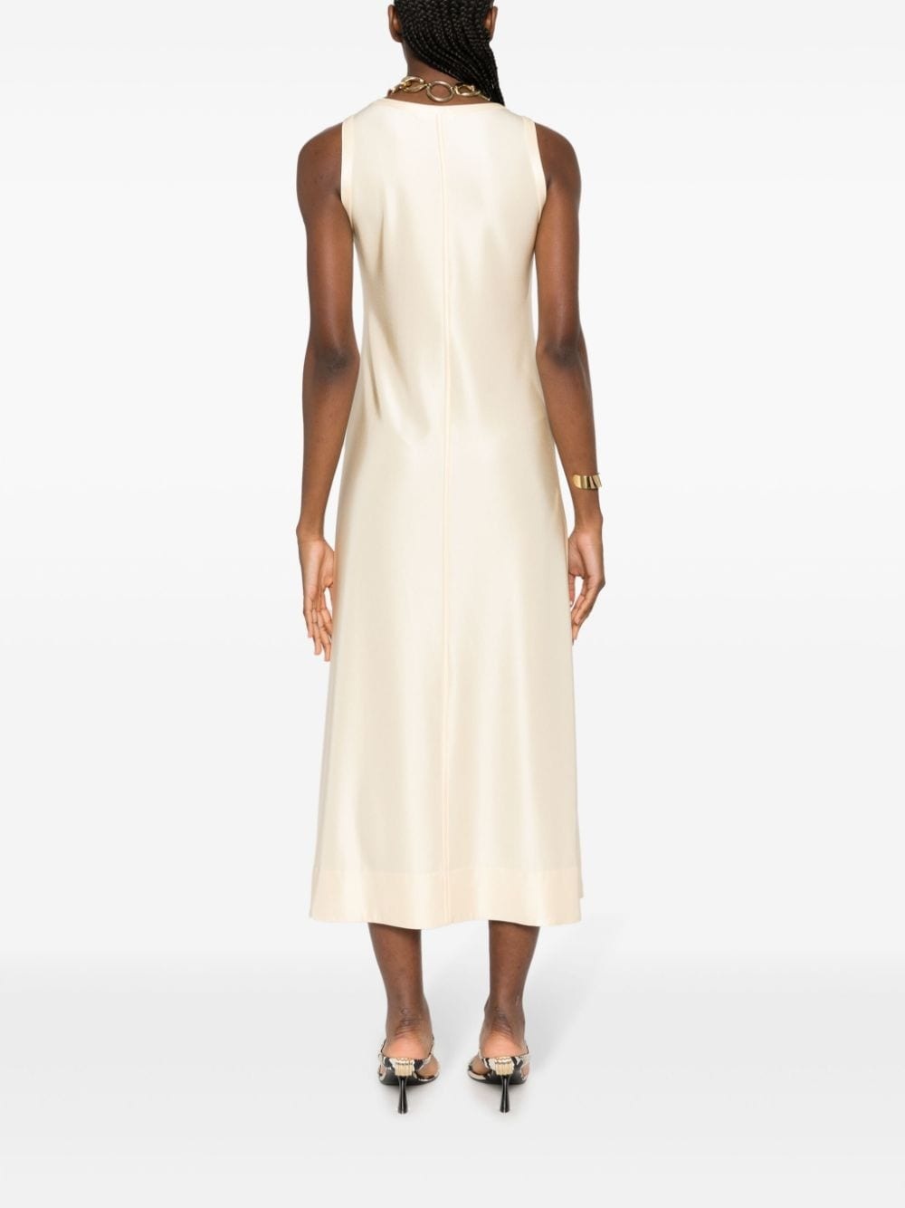 scoop-neck sleeveless dress - 4