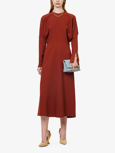 Victoria Beckham Dolman-sleeve woven midi dress outlook