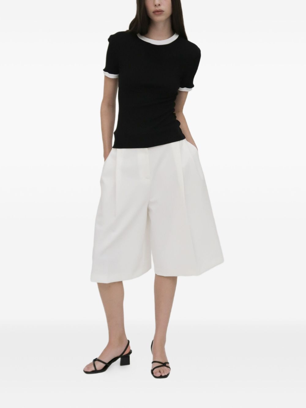 rib-trim T-shirt - 2