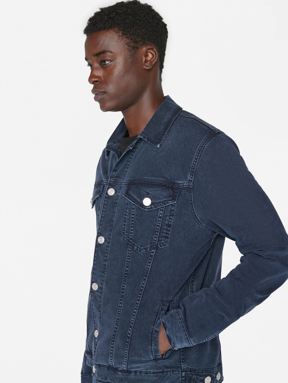 Twill Heritage Jacket in Washed Navy - 6