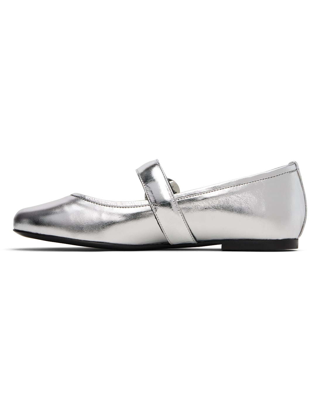 Silver Belt Ballerina Flats - 3