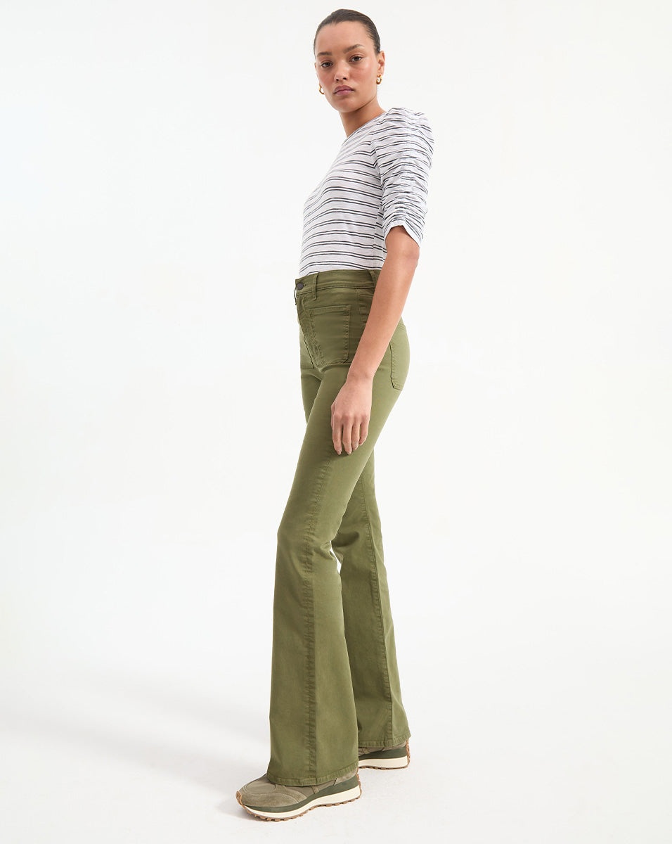 BEVERLY HIGH RISE SKINNY FLARE TWILL PANT - 4