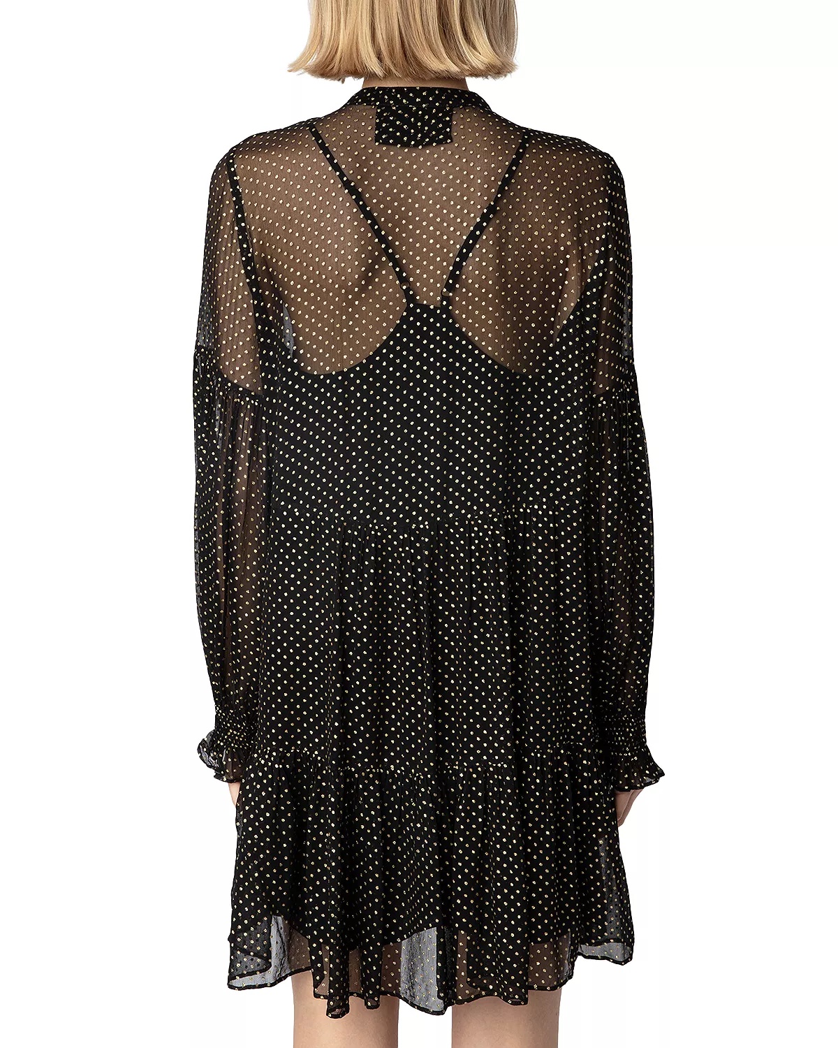Randy Mousseline Sparle Noir Dress - 3