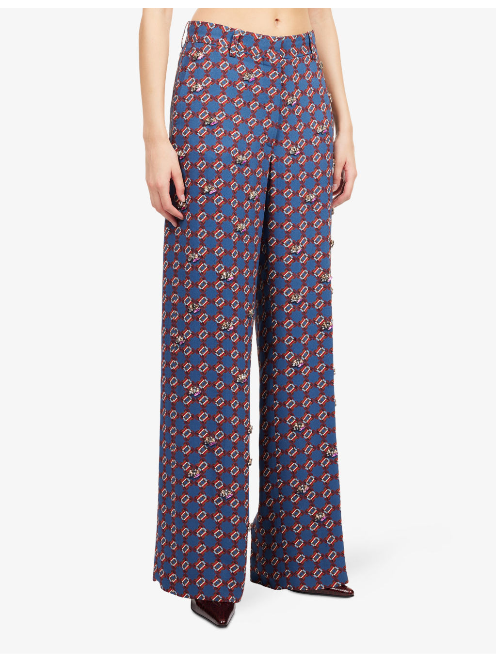 Paxy Printed Embellished Woven Trousers - 3