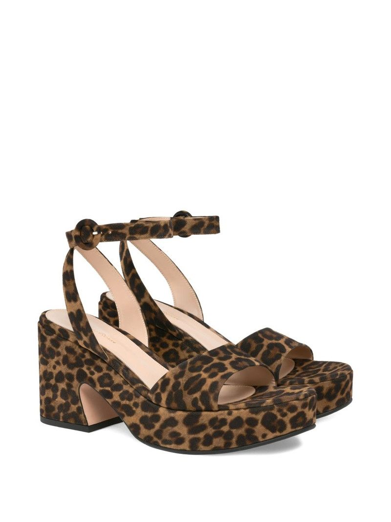 Gianvito Rossi Alma leopard-print platform sandals outlook