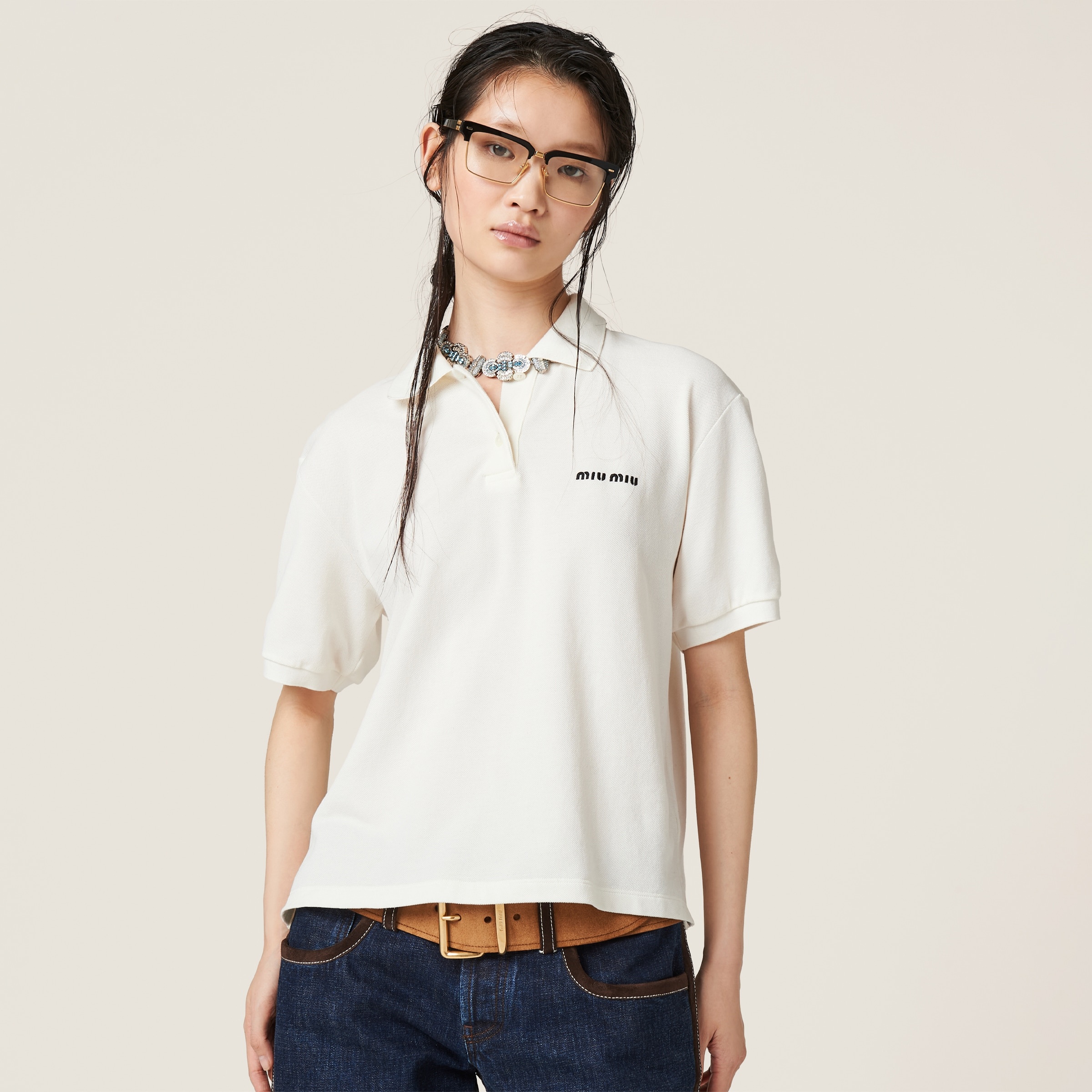 Cotton piqué polo shirt - 4