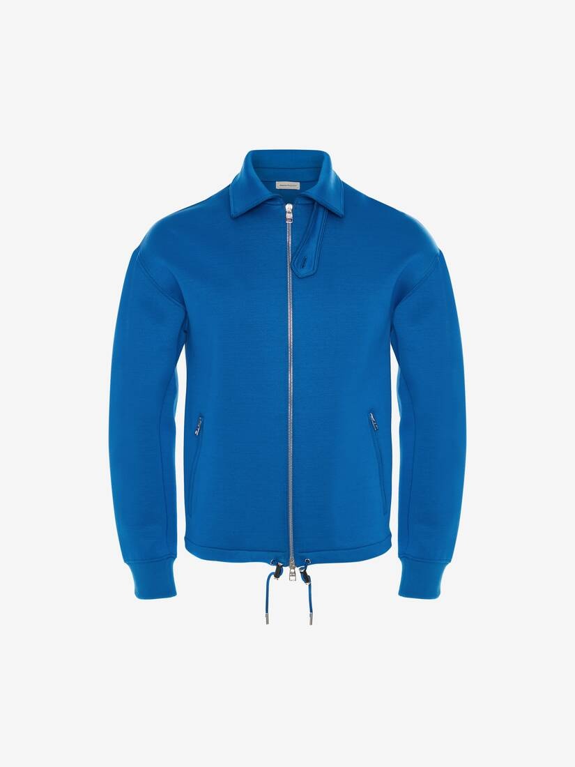 Men's Double Jersey Bomber Jacket in Cobalt - 1