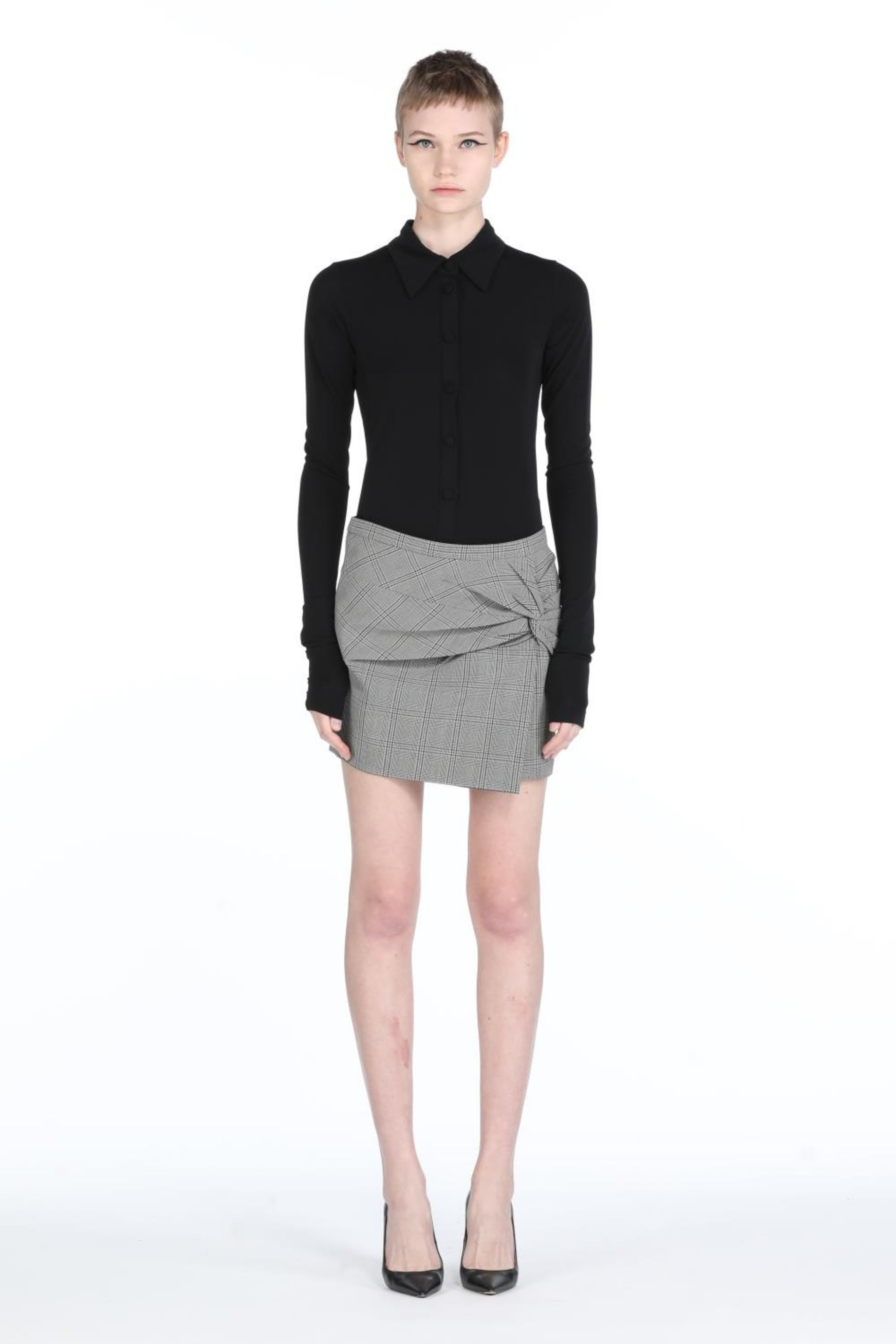CHECKED MINI SKIRT - 4