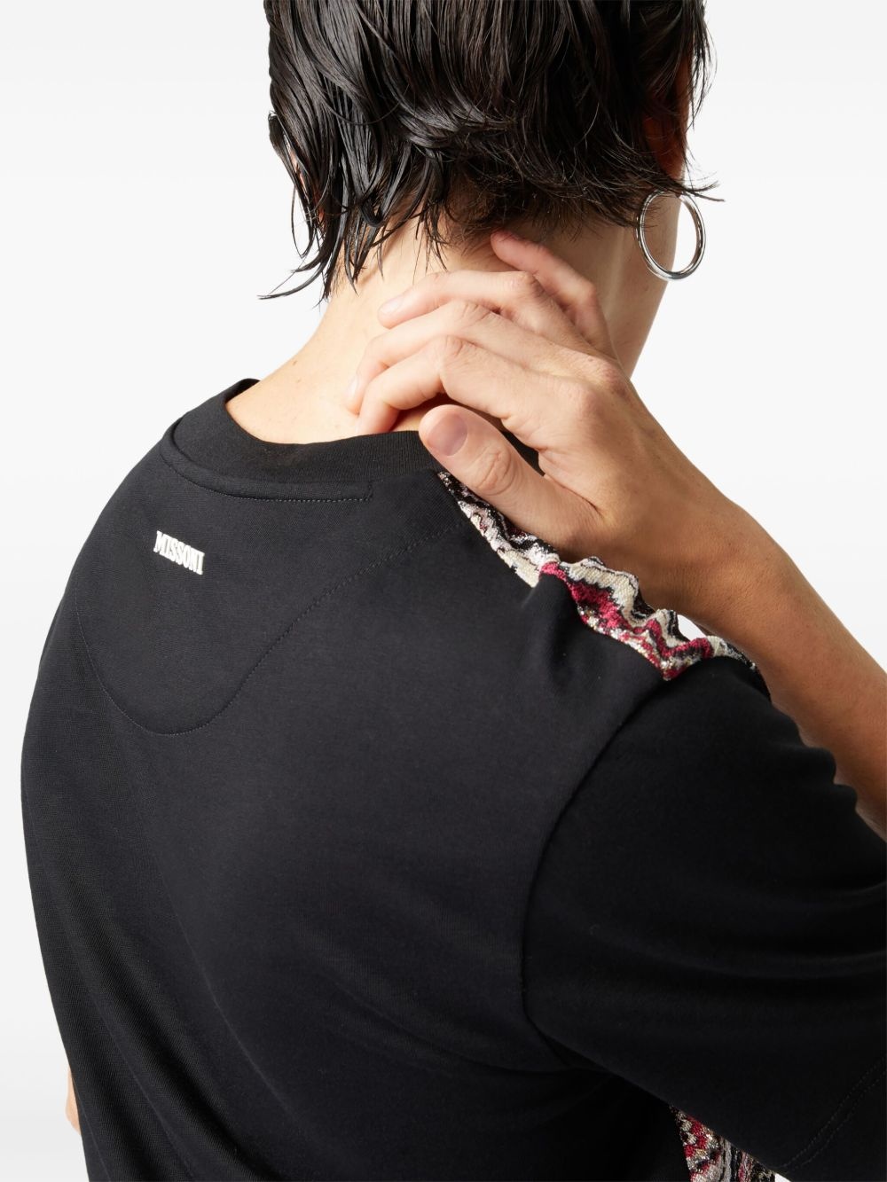 chevron-woven T-shirt - 4