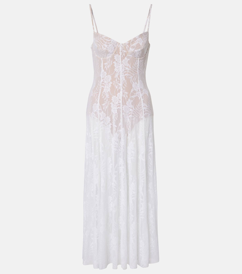 Semi-sheer lace slip dress 1