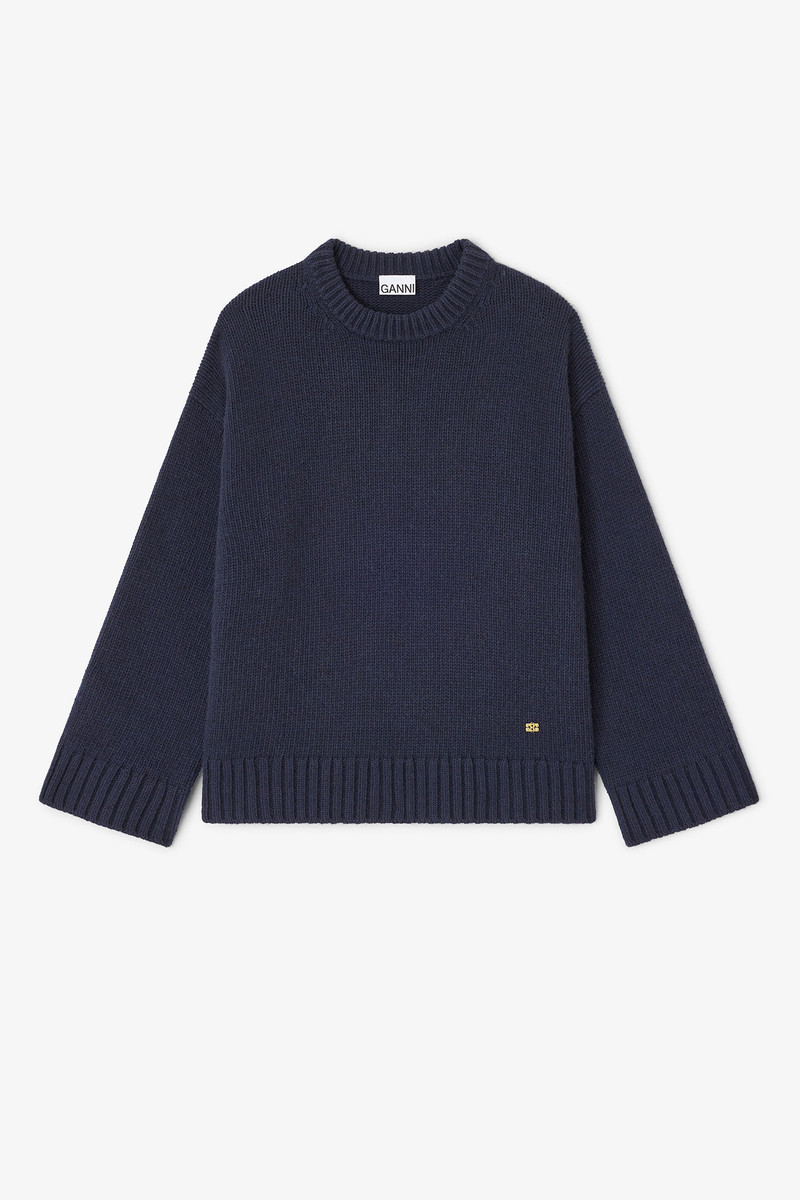 DARK BLUE WOOL MIX SWEATER 1