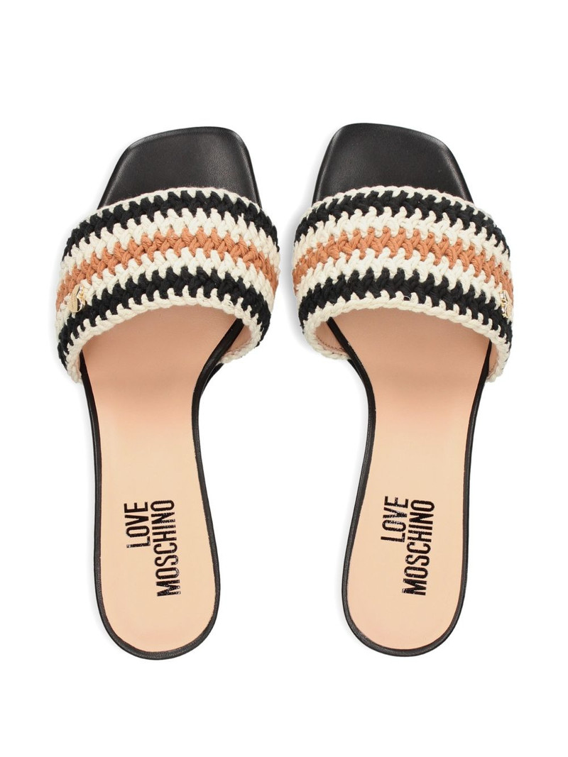 crochet-knit heart-motif sandals 3