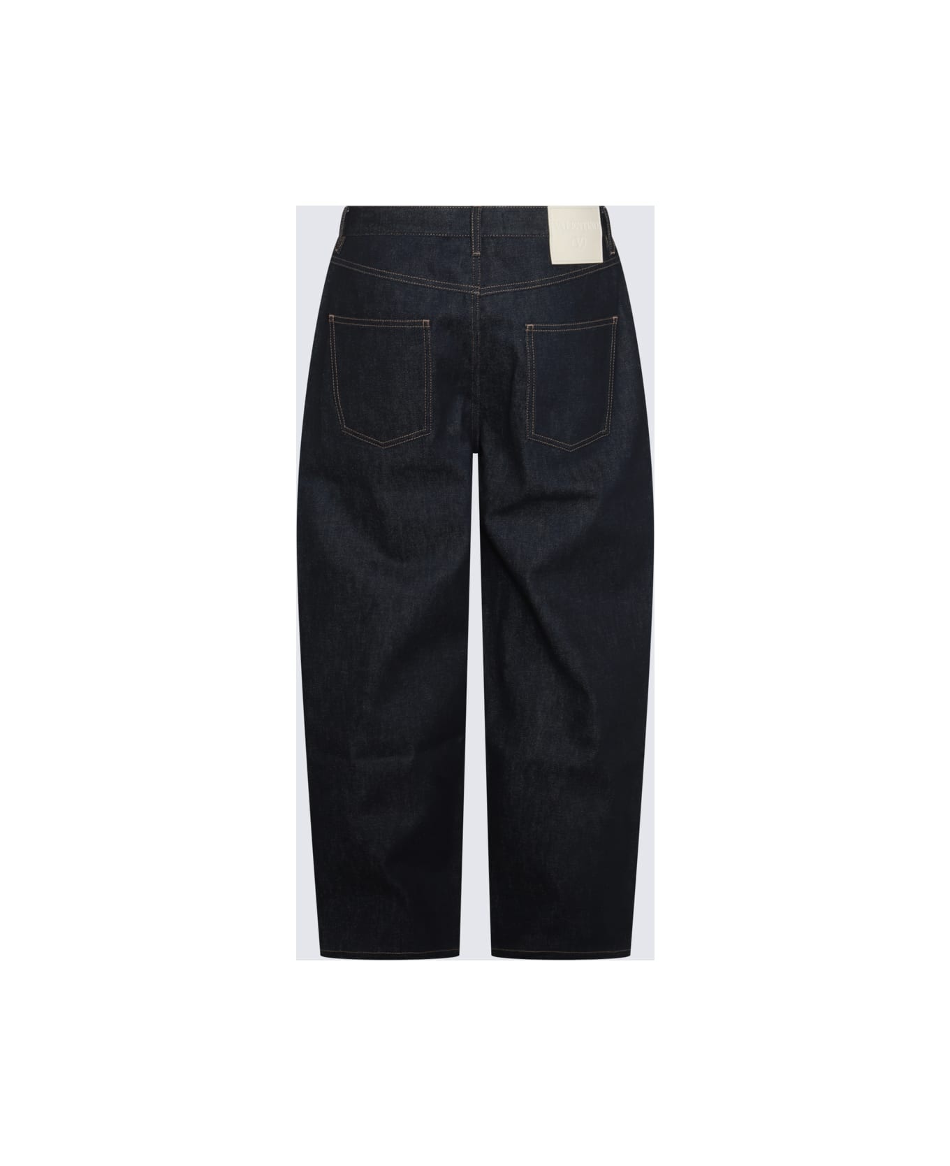 Dark Blue Cotton Denim Jeans - 2