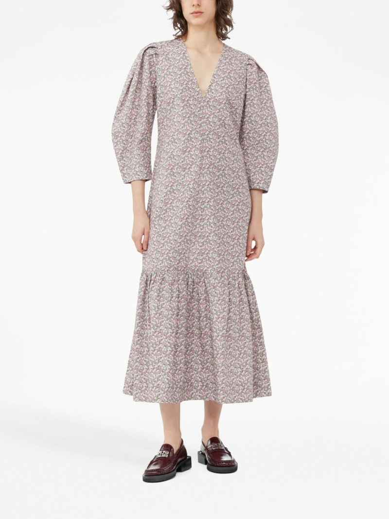 GANNI floral-print organic cotton dress outlook