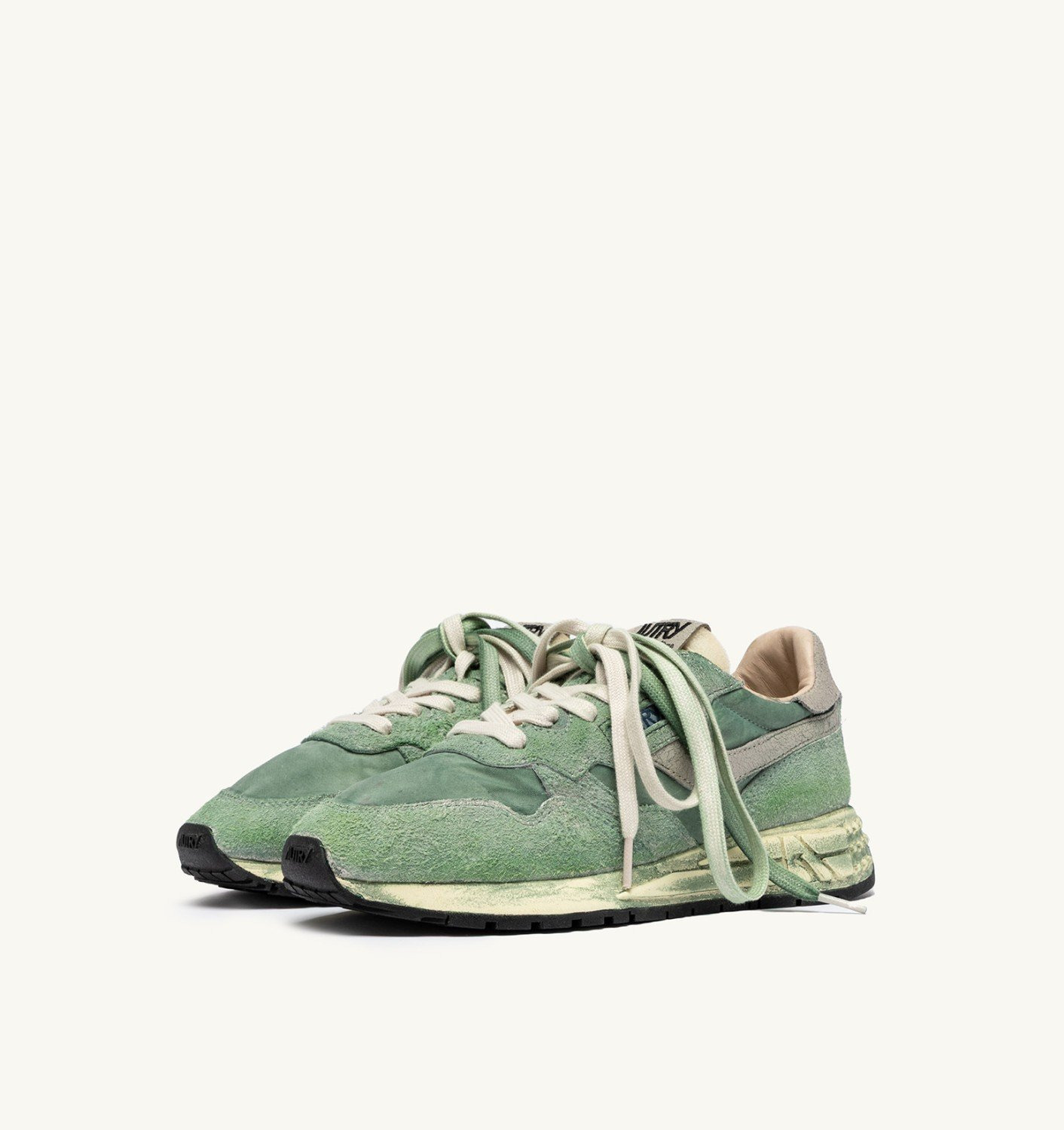 REELWIND SNEAKERS SUPER VINTAGE IN NYLON AND SUEDE COLOR HUNTER GREEN - 3