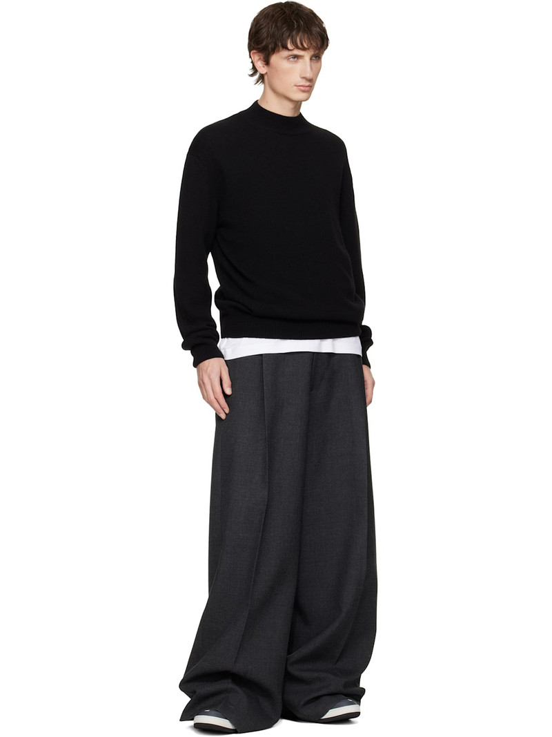 Lanvin Off-White & Gray Curb Leather Sneakers outlook