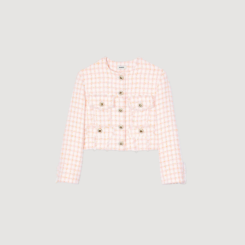 CROPPED DECORATIVE TWEED JACKET - 1