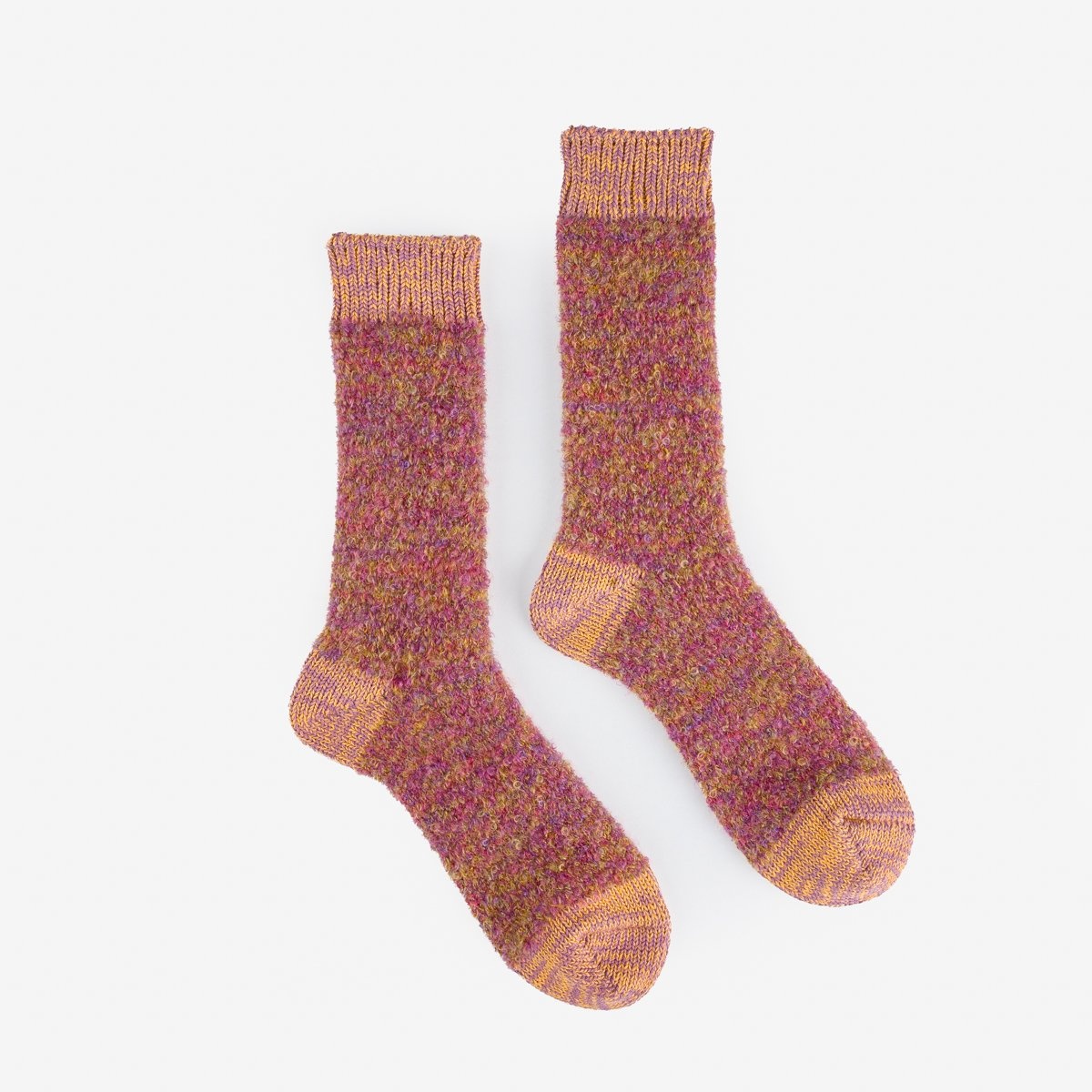 DEC-MOH-YEL Decka Mohair Wool Socks - Yellow - 1