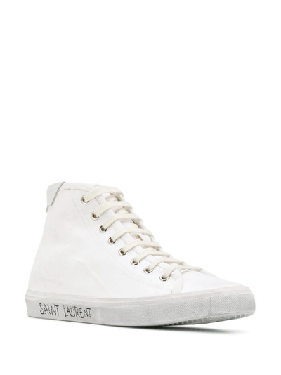 SAINT LAURENT distressed effect high-top sneakers outlook