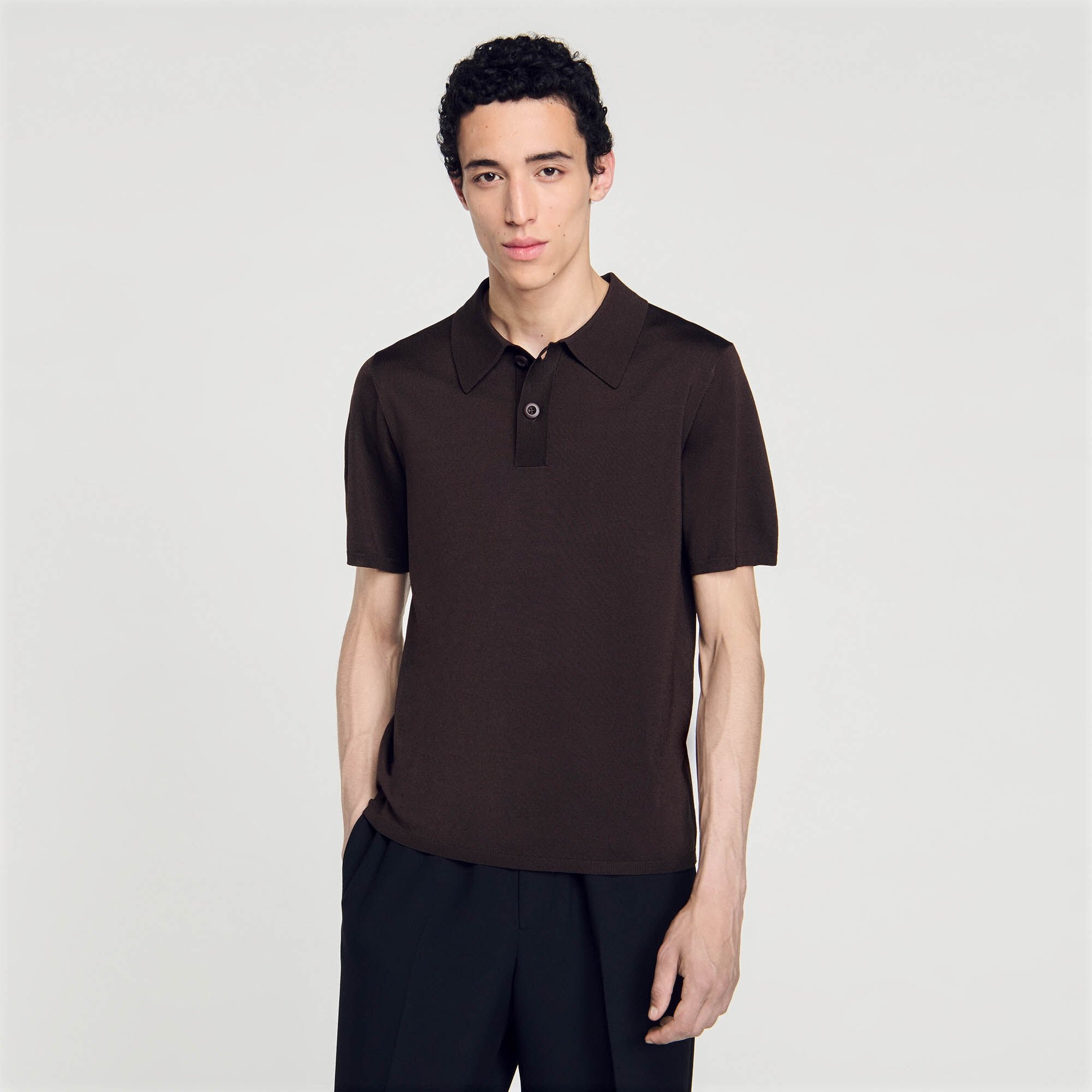 SHORT-SLEEVE KNITTED POLO SHIRT - 5