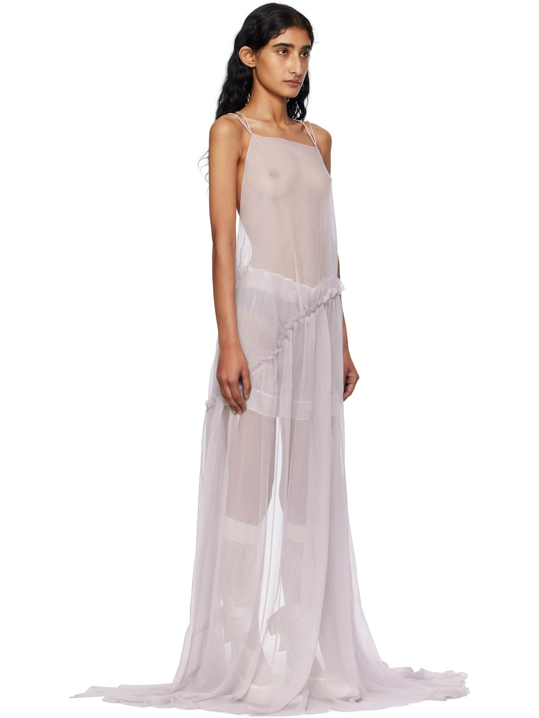 Purple Neta Long Deconstructed Maxi Dress - 2