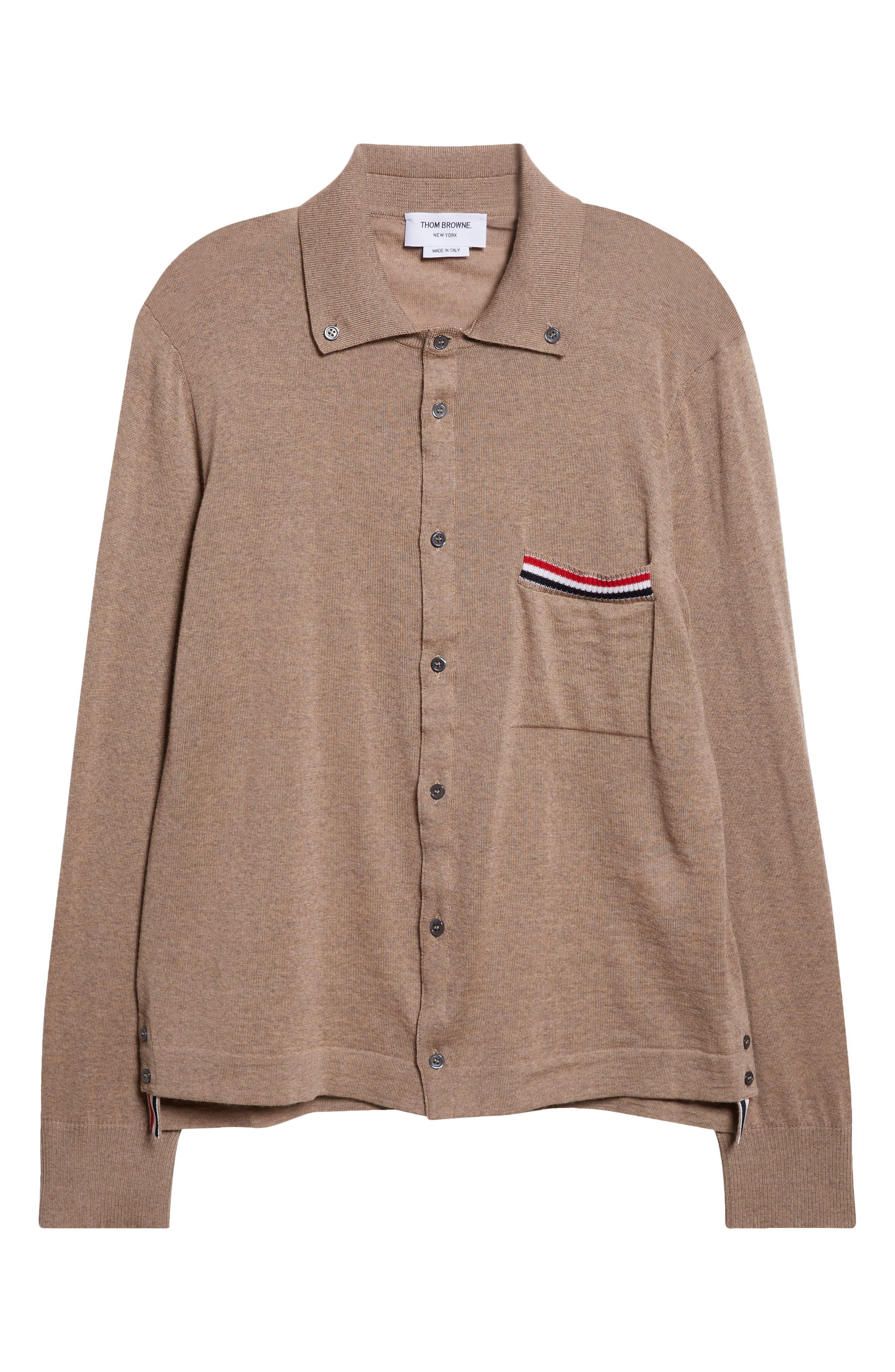 Thom Browne Virgin Wool Button-Down Cardigan in Medium Brown at Nordstrom - 5
