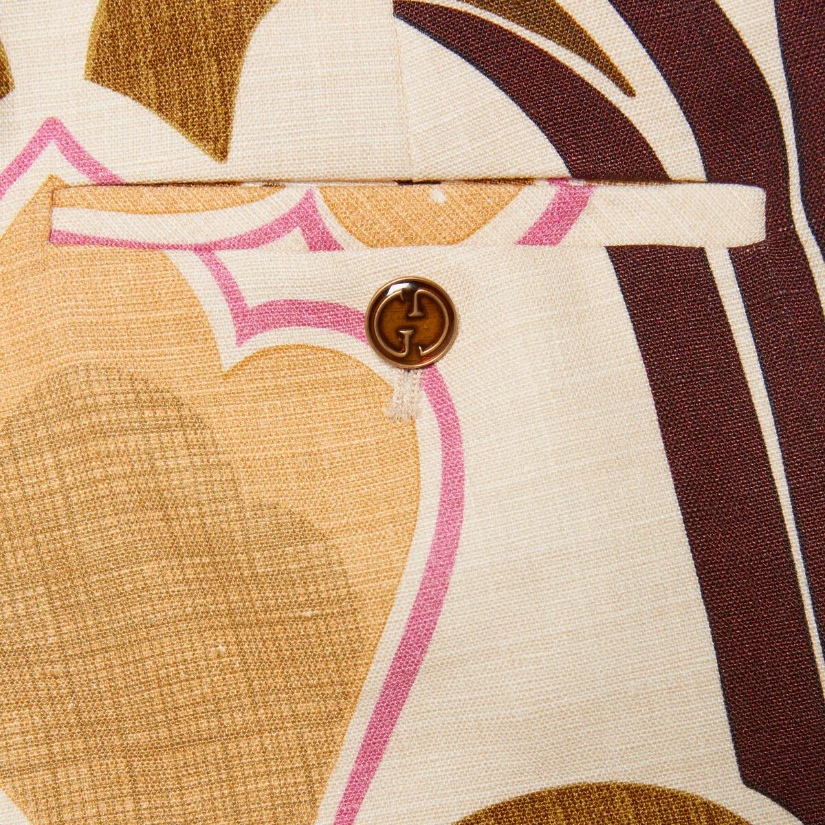 Interlocking G print linen pant - 6