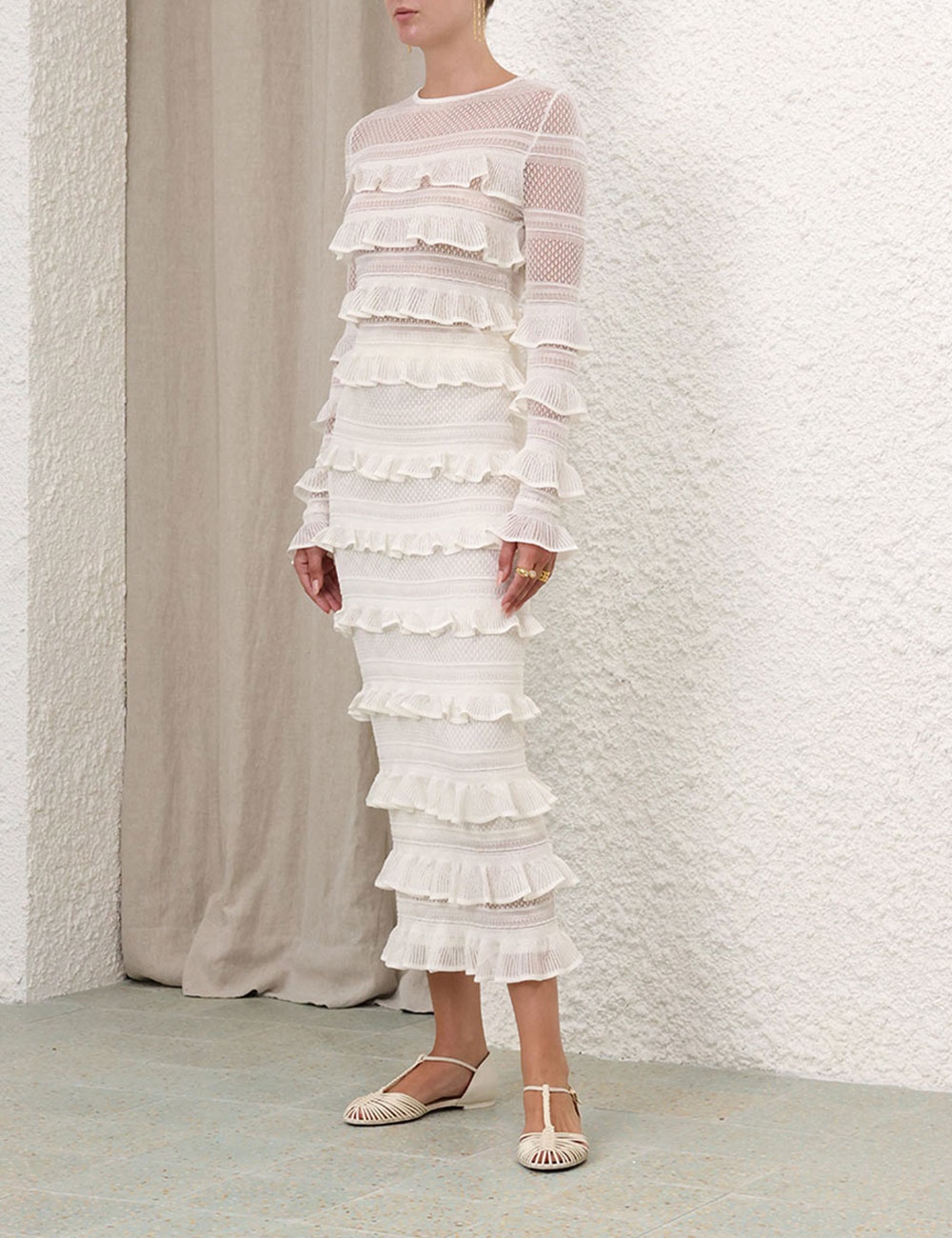 NATURA FRILL MIDI SKIRT - 3