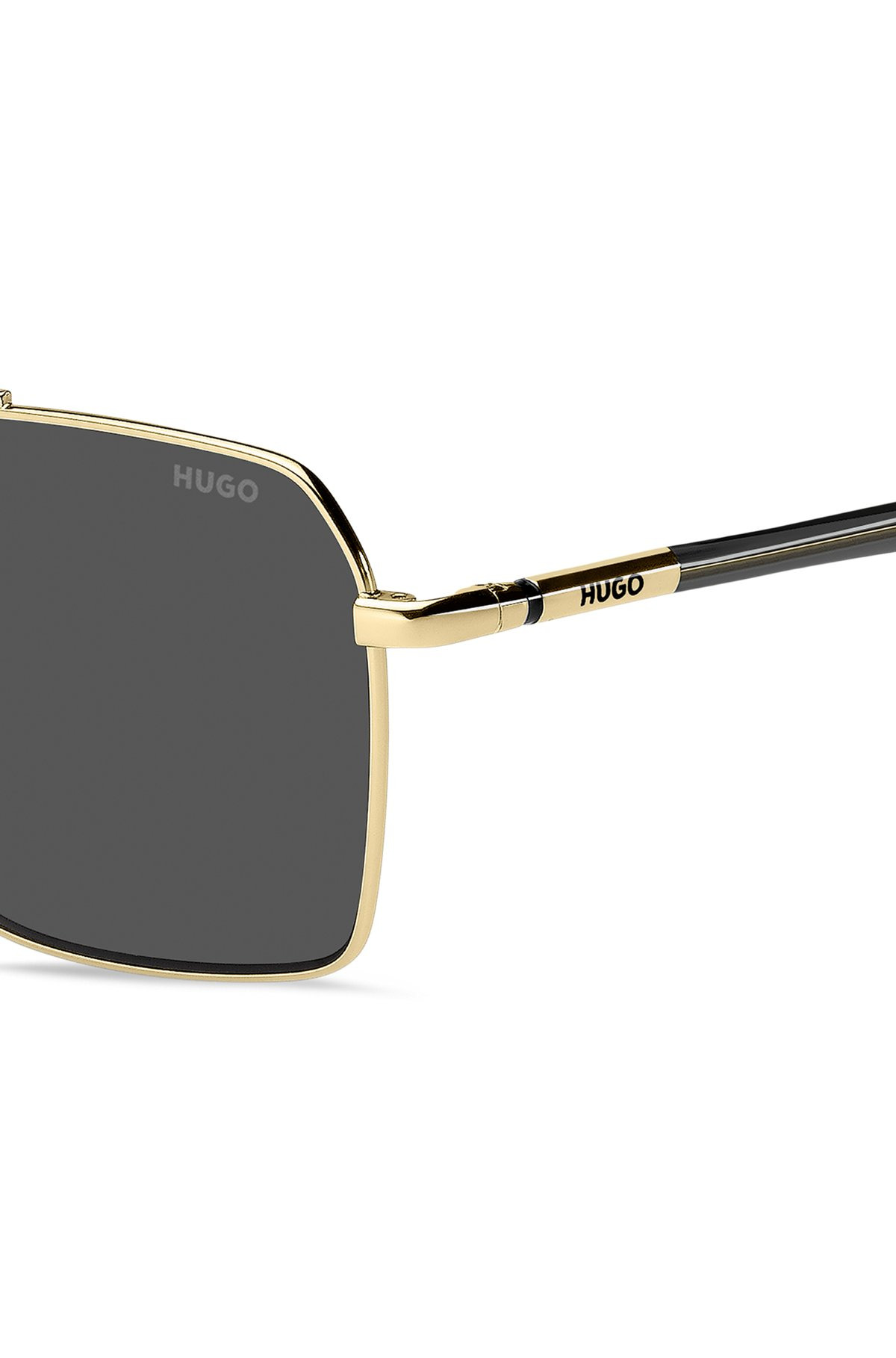 DOUBLE-BRIDGE SUNGLASSES IN GOLD AND BLACK TONES - 2