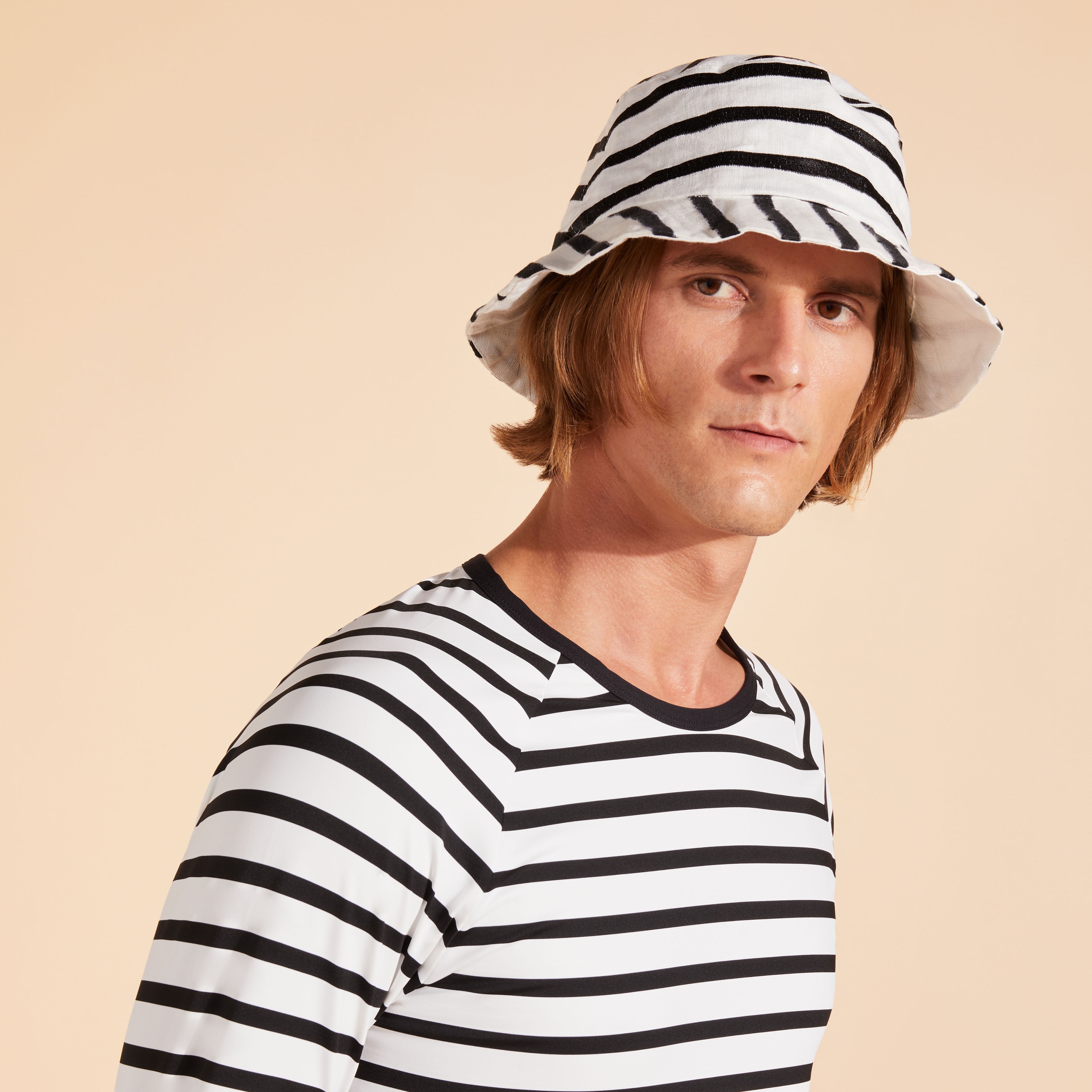 Unisex Linen Bucket Hat Micro Ronde des Tortues Rayée - 3