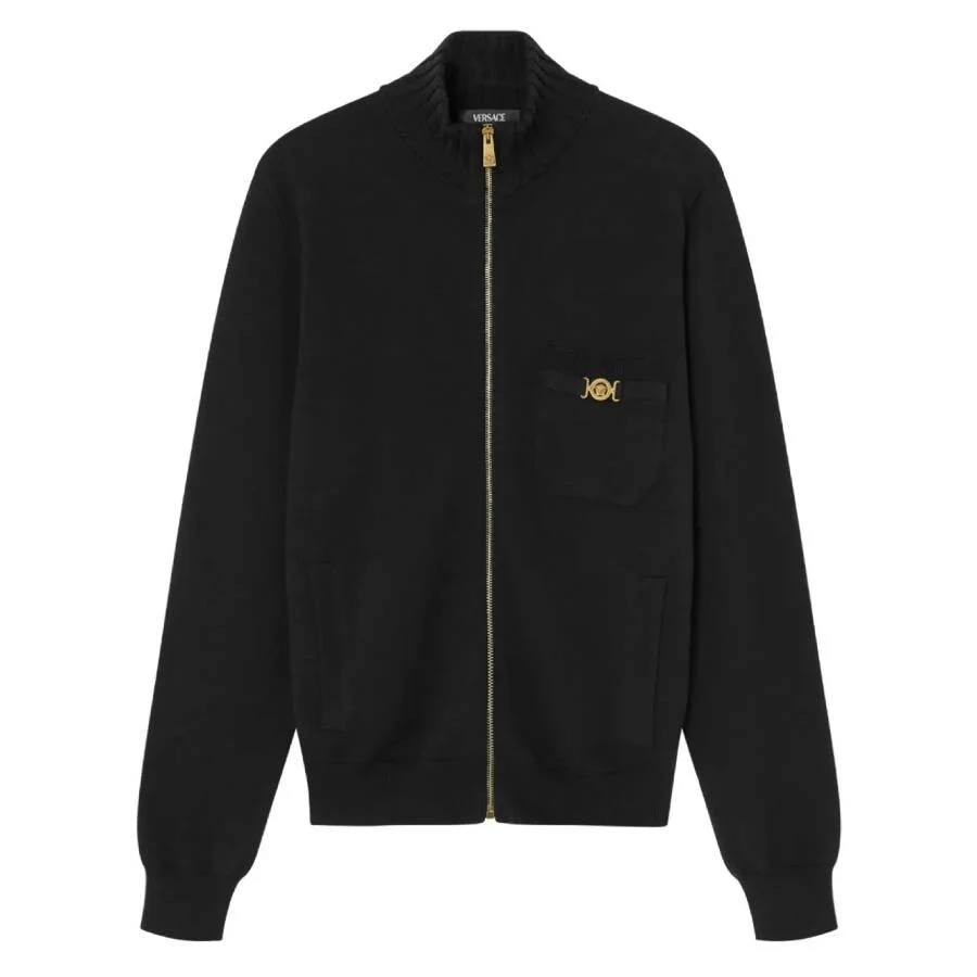 Versace Cashmere-Blend Zip-Up Sweater - 1