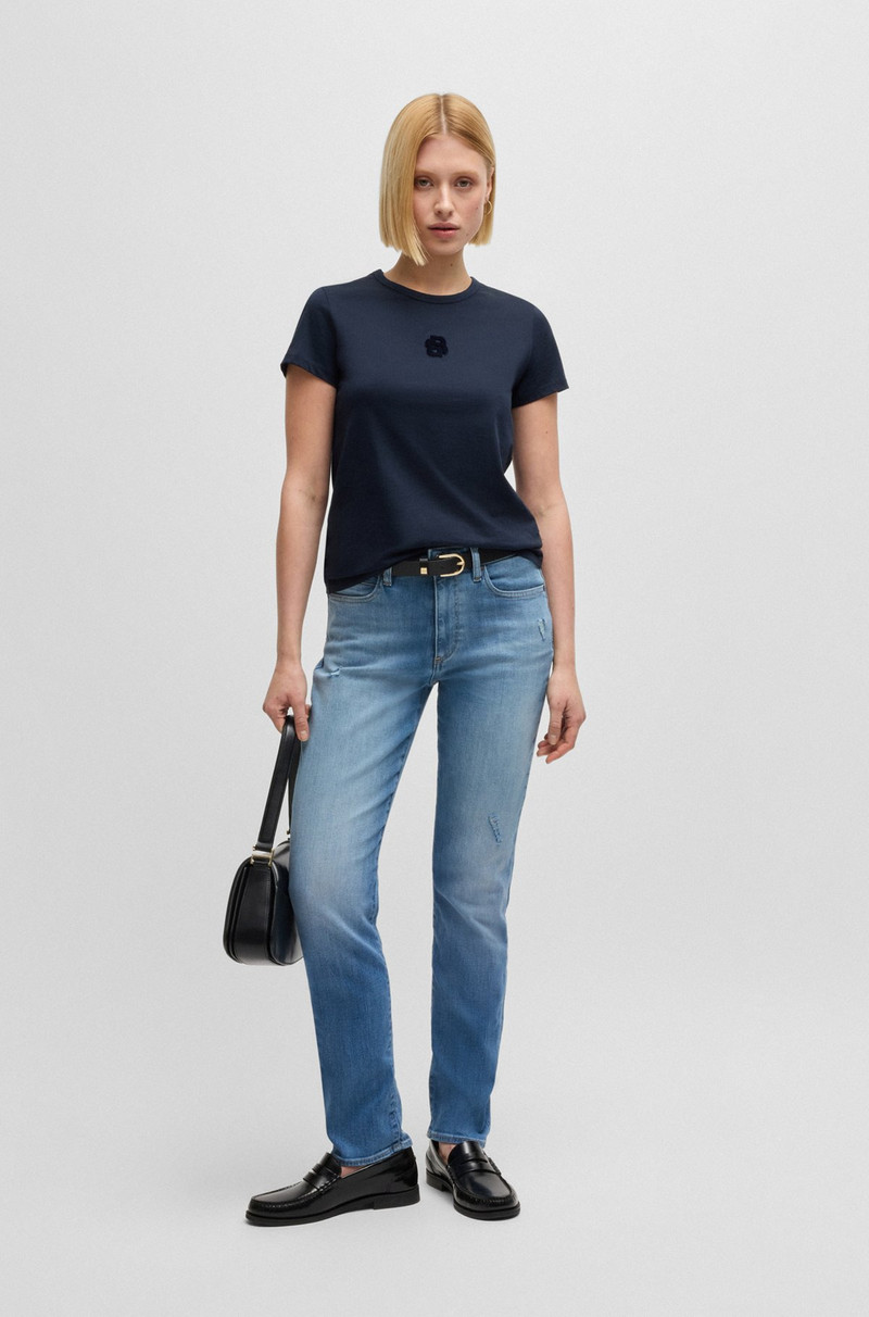BOSS SLIM-FIT JEANS IN WASHED BLUE STRETCH DENIM outlook