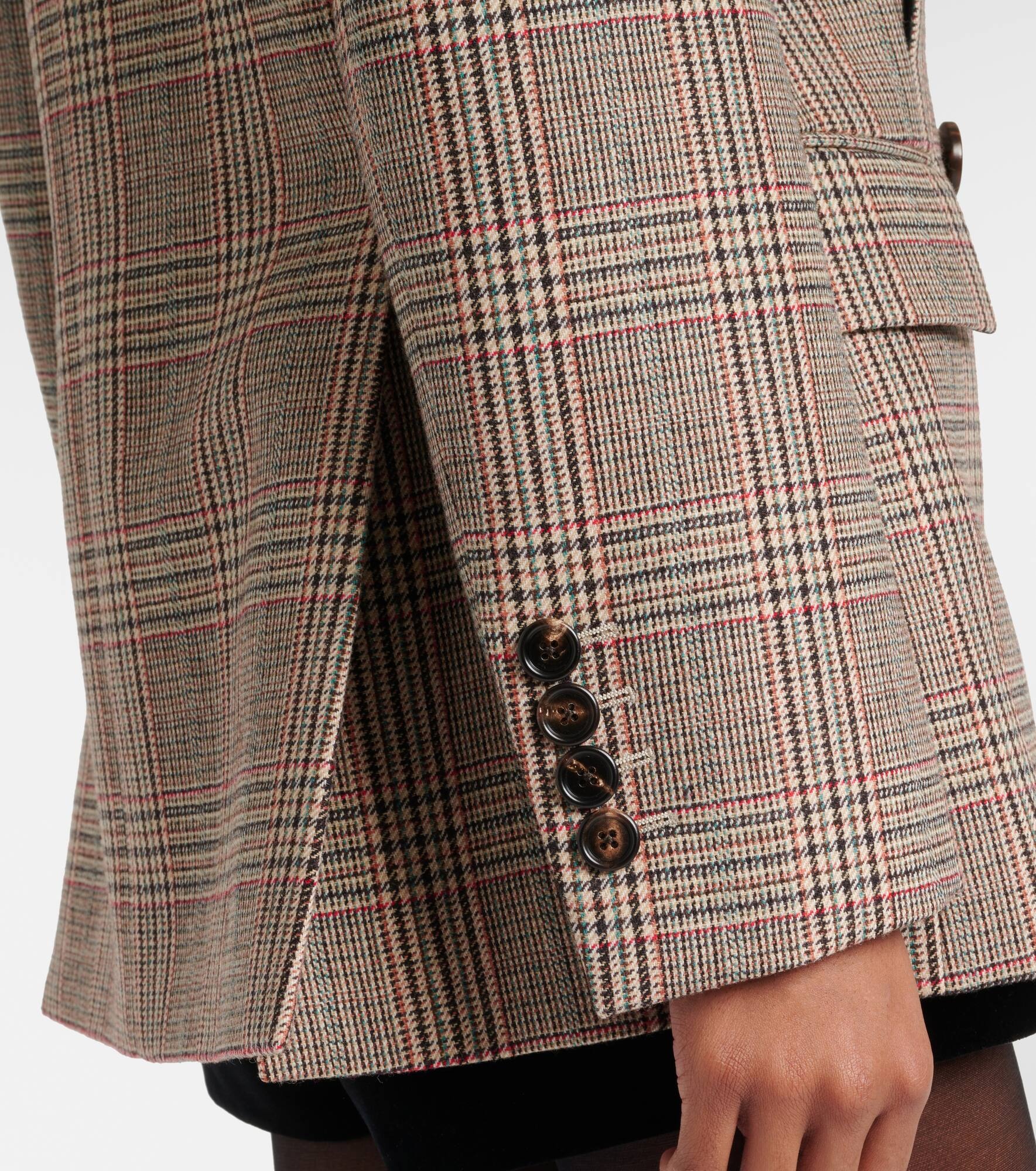 Prince of Wales check wool-blend blazer - 4