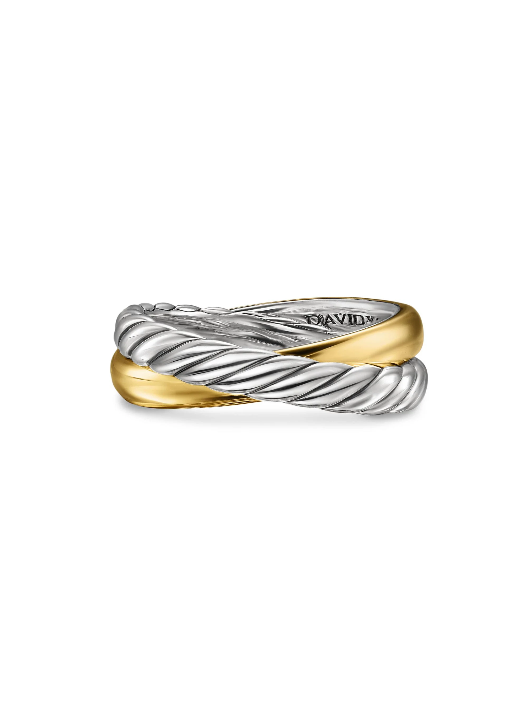 Women's Crossover Two Row Rotating Ring in Sterling Silver - Silver - 1