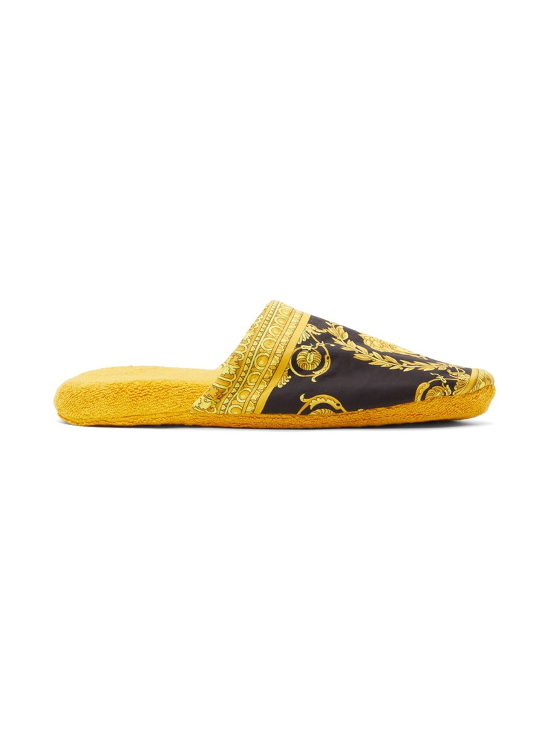 Black & Gold Baroque Slippers 1