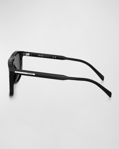 Prada Men's Double-Bridge Acetate Rectangle Sunglasses outlook