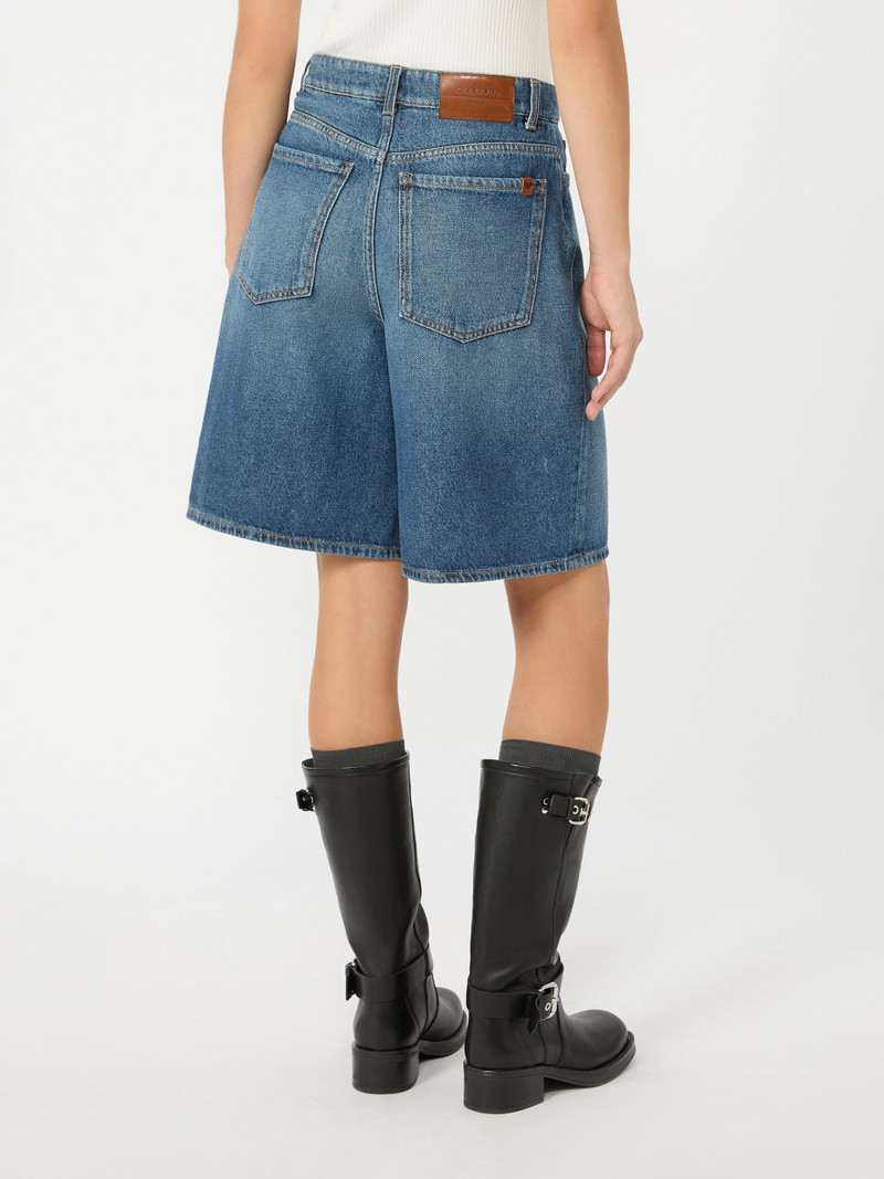 DONNOLA Cotton denim Bermuda shorts - NAVY 4